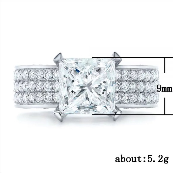 New Luxury Square Cut Popular Women’s Diamond Ring - Picture 6 of 6
